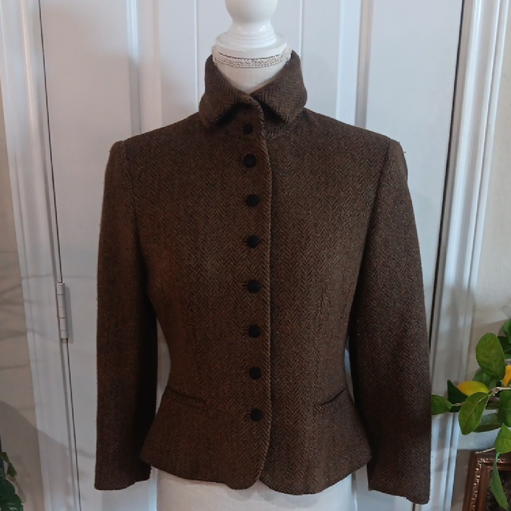Lauren Ralph Lauren Brown Tweed Jacket